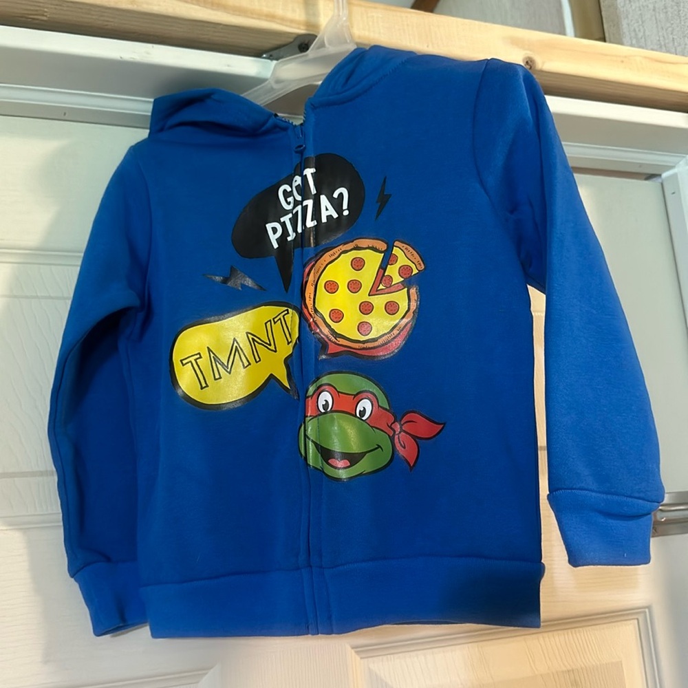 *FINAL* NICKELODEON NINJA TURTLES TODDLER ZIP SWEATSHIRT: BLUE: NEW W/O TAGS: 4T